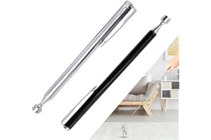 FULETOOYE 2Pcs Magnetic Telescoping Pick Up Tool, Extendable Magnetic Grabber Reacher Tool,Magnetic Picking Tool for Men, DIY Handyman(Silver+Black)