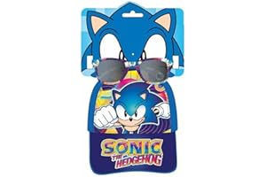 CERDÁ LIFE'S LITTLE MOMENTS Ensemble casquette et lunettes de soleil Sonic pour garçons et filles - Lunettes et casquette Sonic style moderne et résistant, multicolore, taille unique