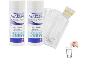 KSYWYDU 100 Pcs 3 in 1 Hot Tub Test Strips, Pool and Spa Test Strips, Measures pH Total Alkalinity Free Chlorine & Bromine, Accurate Pool Water Testing Kit for Hot Tubs, Swimming Pools, and Spa Maintenance