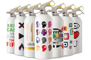 EXTINGUA Estintore Casa Omologato ABF 1 kg Estintore Schiuma Presa Antipanico Regalo Uomo Donna per Uso Domestico, Cucina, Auto, Barca, Mini Estintore per Interni, 1 pz