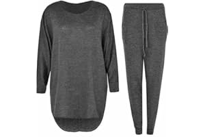 HUBIBUBI 2 Piece Track Suit Set High Low Top and Bottoms Casual Loungewear Ladies High Low Top Size 8-22