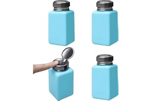 4 stycken 200 ml tryckdispenser, pumpflaskor för aceton och nagellacksborttagare, tomma pumpflaskor, blå med skala, lösningsmedel, alkoholdispenser, påfyllningsbar, pumpflaskdispenser, set för