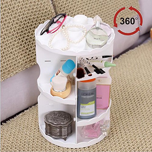 St.Oswalds Rotating Kosmetik Organizer Tower für Make UP Aufbewahrungs (Weiß) - 2