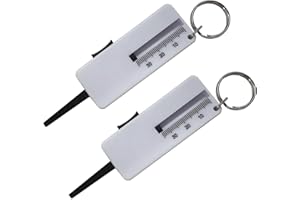 EUZUXU Lot De 2 Jauge De Profondeur De Bande De Roulement De Pneu 0-30 mm, Tread Depth Gauge, pour Voiture, Moto, Van, Camion, Caravane