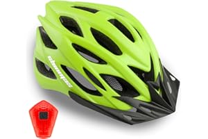 Shinmax Casque Velo Homme Femme Casque Vélo avec LED Lampe de Sécurité Protection Casque VTT et VTC avec Visière Amovible pour Adultes Casque Cyclisme pour Montagne Route Réglable Taille 57-62 cm