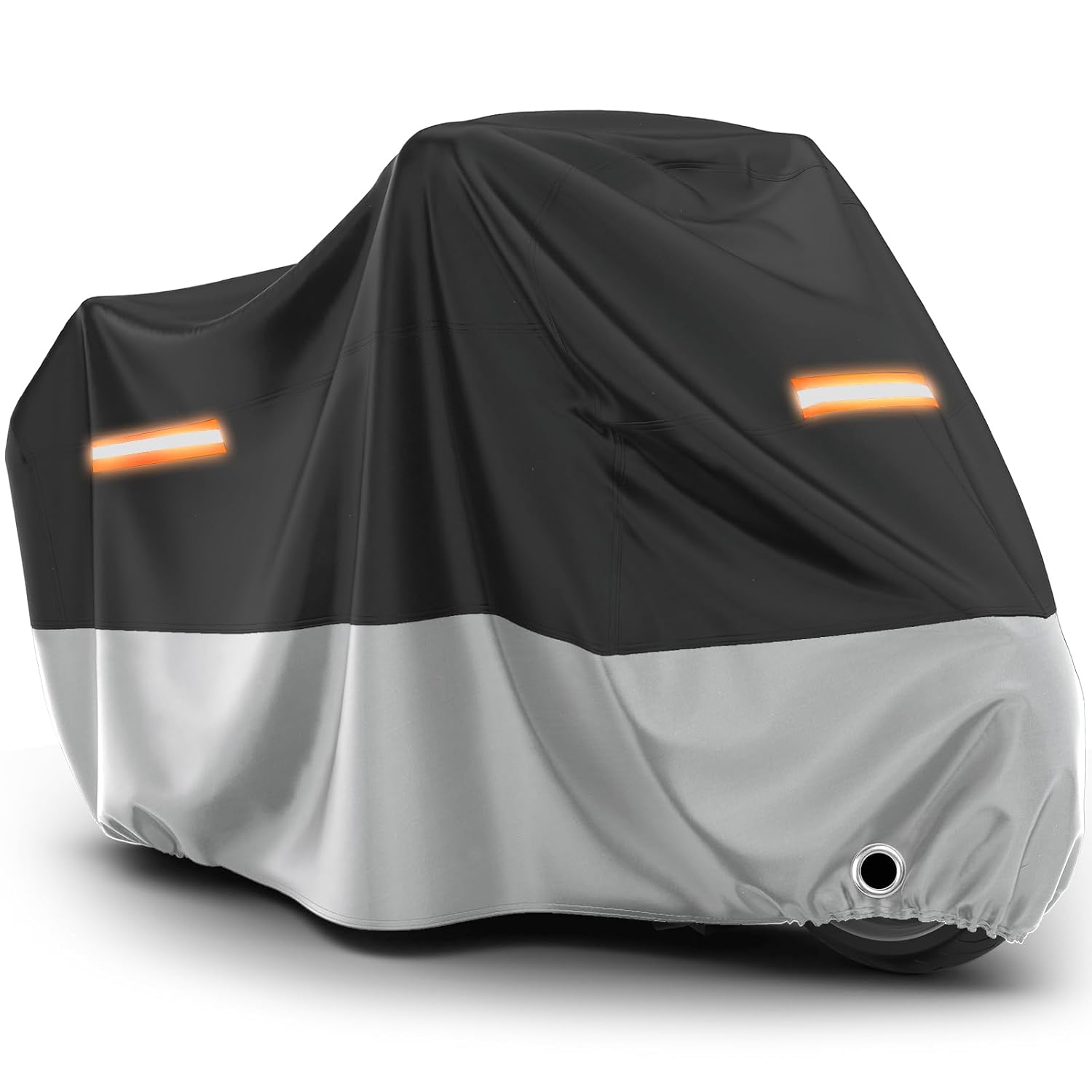 Favoto Telo Coprimoto da Esterno Impermeabile Antipolvere Protezione XXL | All Meteo Copertura Moto Oxford UV con Foro Lucchetto Cinghie Antivento Strisce Riflettenti Impermeabile, 245x105x125cm