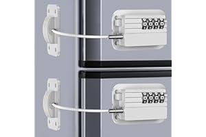 WILNIRY Verbesserte Kühlschrank Kombinations Schloss – Kühlschrankschlösser mit Veränderbarem Passwort für Kinder und Kleinkinder, Sicherheitsschloss, Schubladen und Fenster (D-1 Stück Weiß)