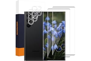 Carantee Verre trempé pour Samsung Galaxy S23 Ultra 5G, Dureté 9H Vitre Protection+Caméra Verre, Bords noirs incurvés 3D, Anti Rayures,Tactile sensible, HD Bubble Free S23 Ultra Protection écran(2+2)