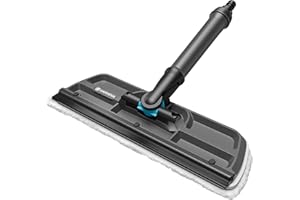 Gardena Myjka do okien Cleansystem: Przepływowa myjka do okien, wycieraczka z mikrowłókniną i ściągaczką, do małych i dużych powierzchni, możliwość podłączenia do węża z wodą (18808-20)