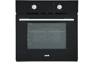 dellonda Baridi 60cm Built-In Five Function Fan Assisted Oven, 55L Capacity, Black - DH124