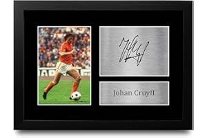 HWC Trading Johan Cruyff A4 Gerahmte Signiert Gedruckt Autogramme Bild Druck-Fotoanzeige Geschenk Für Holland Fußball Fans