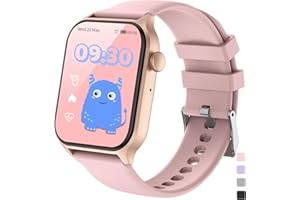 JUBUNRER Smartwatch Bambini Monitor Sonno Cardiofrequenzimetro Contapassi Calcolatrice Sveglia Pedometro Sport Impermeabile Orologio Bambina Bambino Fitness Adolescenti Regalo- 3+ Anni Ragazzi Ragazze
