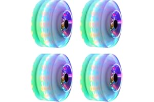 DONEMORE7 4 roues LED lumineuses pour le patinage à quatre roues,5 couleurs disponibles,accessoires pour patins à roulettes, roues de planche à roulettes lumineuses,roues réglables pour le patinage à roulettes