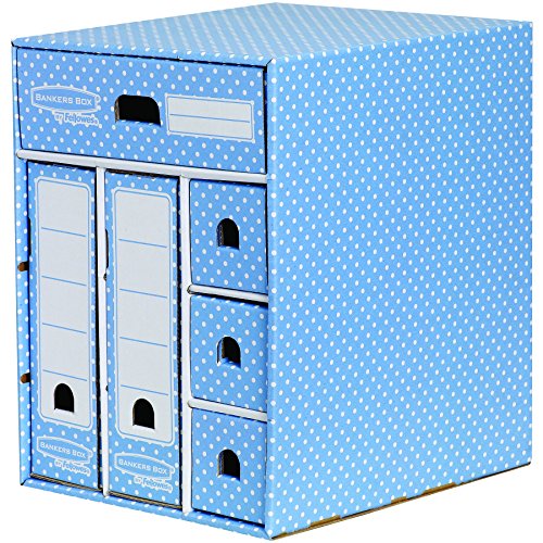 Bankers Box Style Series Aufbewahrungsturm aus 100% recyceltem Karton, blau/weiß
