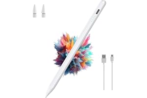 REAMAL Penna Stylus Bianca per Tablet - Stilo Touch Ricaricabile con Punta Fine - 2 Punte di ricambio - Compatibile con Apple iPad - iPhone - Samsung Tab - Android - Windows - Alta Precisione Capacitiva