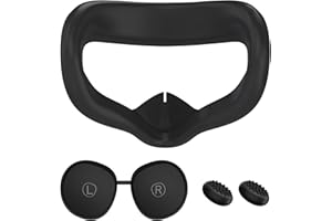 Heioloo 3 Piezas Design Face Cover Cómoda Compatible con Meta Quest 3S Accesorios, Kit de Accesorios VR antifugas de luz, Interfaz Facial Transpirable y Espaciador de Gafas, la circulación del Aire