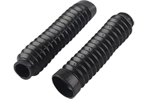 AKOZON Copri forcella anteriore moto, 2 pezzi nero Parapolvere ammortizzatore Ghette Gators Stivali per bici da corsa ATV