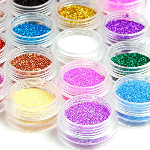 NALATI 50 Stück Döschen – 5g or 5ml Cremedose klar transparent mit Schraubdeckel – Leerdose – für Acrylpulver , Strass, Anhänger und andere Nail Zubehör - 8