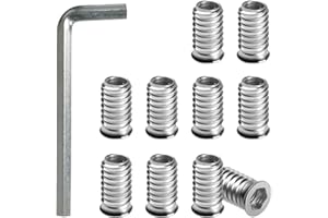 BOUMVID Einschraubmutter M6x20, 10 Stück Einschraubmuffen Gewindeeinsätze Holz Einschraubhülse Gewindeeinsatz Verzinkter Einschlagmutter Einschraubgewinde Innensechskant Muttern für Holzmöbel