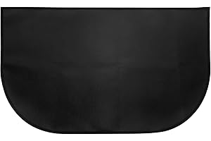 DAJASD Ognioodporna mata do kominka, półokrągła, 80 x 50 cm, płyta chroniąca przed iskrami do pieca kominkowego, mata podłogowa, wielowarstwowa, ognioodporna mata, do pieca, kominka, grilla – czarna