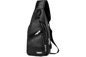 UYDF Borsello Uomo Monospalla,Marsupio Uomo Monospalla,Borsa Monospalla Uomo,Borsello Monospalla Uomo,Zaino Monospalla Uomo Piccolo,con Porta di Ricarica USB,per Viaggio,Ciclismo,Sport,Lavoro