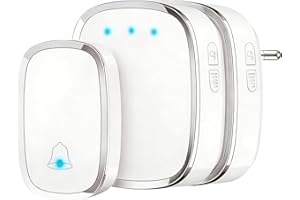 Nydunce Campanello Senza Fili Kit da Esterno Impermeabile IP44-1 Trasmettitore + 2 Ricevitori, Portata 300M, 36 Suonerie, Doppia Copertura per Casa Grande, Ufficio