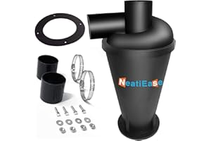 NeatiEase Cyclone Dust Collector Dust Collection Dust Filter Separator Shop Vac Accessories（Black)