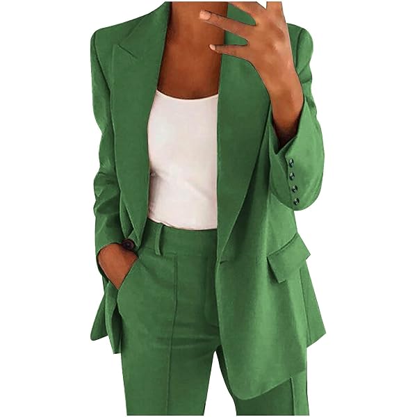 Ensemble Tailleur Femme 2 Pièces - Veste Blazer Et Pantalon Slim Fit - Style élégant Pour Bureau Et Travail