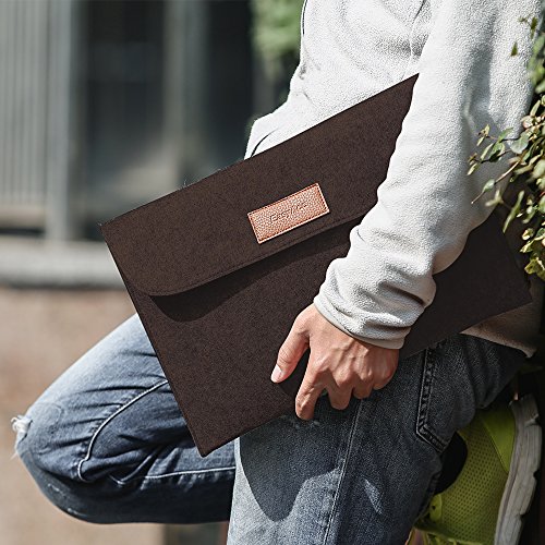  Upgedatet  EasyAcc 13 3 Zoll Macbook Air Pro Retina 12 9 Zoll iPad Pro Laptop-Tasche Filz Sleeve H  lle Ultrabook Kaffeebraun