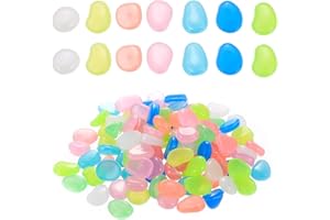 YWCHOSHE 330 Pcs Glow in The Dark Pebbles, Colorful Fish Tank Stones, Glowing Pebbles Decorative Garden Stones for Plant Pots Aquarium Vase Garden Sidewalk Outdoor Fish Tank Gravel(Coloured)