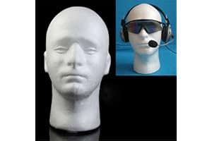 Steellwingsf Male Mannequin Styrofoam Foam Manikin Head Model Wig Glasses Hat Display Stand