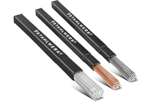 STAHLWERK WIG Schweißstäbe 3er Set – Stahl, Edelstahl, Aluminium Ø 2,4 x 500 mm (ER70S-G3, ER307Si, ER4043Si5) – je 1 kg Schweißzusatz, universell einsetzbar, inkl. Aufbewahrungsbox