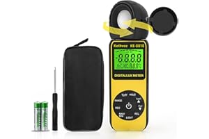 Digital Luxmeter Lichtmesser, Kethvoz LED Belichtungsmesser Fotografie Light Meter 300.000 Lux Lichtmessung Photometer mit 270º drehbarem Kopf für Fotografie Pflanzen KE-881E