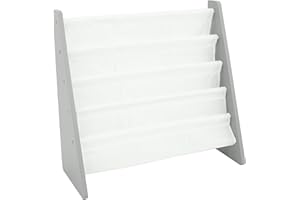 Humble Crew 4-poziomowy regał biblioteczka dla dzieci, Regał na książki dla dzieci, Półka na książki, szary/biały