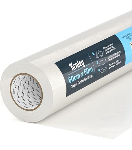 Pellicola Protettiva Autoadesiva Per Tappeti DJM Direct, Trasparente, 600 Mm X 25 M O 100 M, Protezione Fino A 8 Settimane