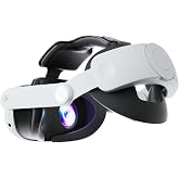 MES MERRY Elite Baş Kayışı Compatible with 2023 Oculus Quest 3, Tek Tıkla Stre&ccedil; ve Geri &Ccedil;ekme Tasarımı, Beyaz