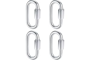YIBAIJIA 4 Stück M8 Karabinerhaken Schwerlast, Schraubkarabiner Edelstahl Schnellkupplung Kette, Carabiner Haken für Schaukel, Aktivitäten im Freien, Camping, Angeln, Wandern, Reisen (500 kg Lager)
