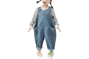 De feuilles Kids Denim Dungarees Overalls Denim Jeans Trousers Jumpsuit Outfits for Boys Girls