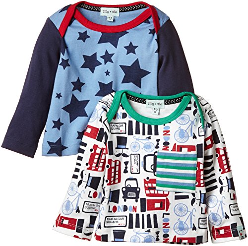 Lilly & Sid Baby-Boys 2 Pack Lads Layering Tops Polo Shirt, Blue, 18-24 Months