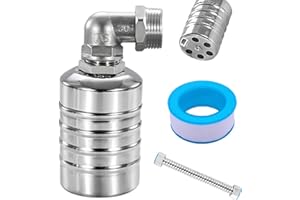 GARQITWAN Valvola a Galleggiante, Valvola Automatica a Galleggiante Valvole a Galleggiante in 304 Acciaio Inossidabile Con Soffietto di 30 cm e Controllo Filettatura (3/4 Side Water Intake)