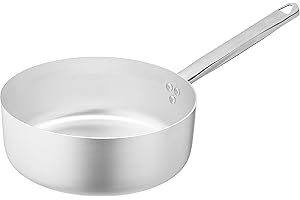 Pentole Agnelli Alluminio ALMA10724 Linea 3mm Casseruola Bassa con 1 Manico, 24 cm, Acciaio