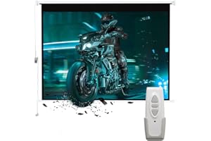 INMOZATA Electric Projector Screen 72inch / 146x110cm Motorised Projection Screen with Remote Control 4:3 Portable Foldable Anti-Wrinkles Projector Movie Screen for Theater Cinema(72inch)