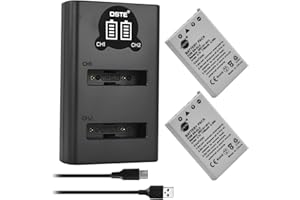 DSTE ELECTRON DSTE en-EL5 Batterie Rechargeable (Paquet de 2) et Chargeur Double USB Smart LED Compatible avec Nikon Coolpix P80 P90 P530 P5000 P5100 7900 P6000 P500 P510 P520