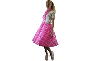 BRIGITTA Ladies Polka Dot Rock and Roll 50's 60's Style Skirt & Scarf