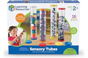 Learning Resources Tubes Sensoriels Primary Science, Dès 3 Ans, Kit Scientifique Préscolaire, Jeu d’Observation Sensorielle, 4 Tubes Transparente avec Couvercles Percés et Pleins
