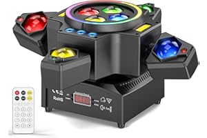 WZYBUTA 150W Cabeza Móvil Beam Luces de Escenario, LED RGBW Foco Wash con Control Remoto Luz Estroboscópica Dorada DMX512 Luz de Discoteca para Bar Halloween DJ Bodas