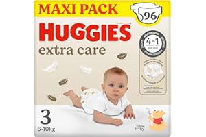 Huggies Extra Care, Pannolini Taglia 3 (6-10 Kg) Pacco Mega, 96 Pz
