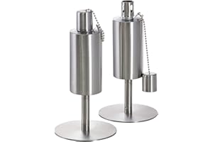 Hussala Bologna Fiaccole per Esterno, fiaccole giardinio, fiaccole a Olio, Acciaio Inox (Lunghezza: 24 cm), Argento