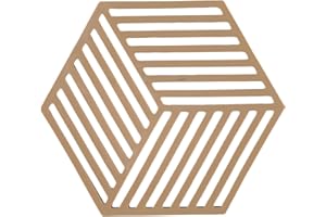 Zone Denmark - Dessous De Plat Hexagon en Silicone - Design GéoméTrique Moderne - Résistant À 250°C - Lave-Vaisselle - Dimensions 16 x 14 x 0,9 cm - Camel