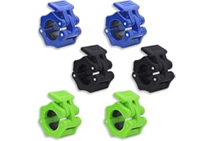 NEUSID 6 sztuk zapięć do hantli 30 mm, zaciski do sztangi, zaciski do sztangi, szybkie blokowanie, do treningu, podnoszenia ciężarów, akcesoria fitness (czarny, niebieski, zielony)